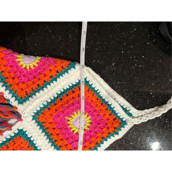 Self Contrast Dixie Crochet Camisole Knit Fringe Hem Top S Happy Colors NWT $195 - Picture 9 of 9